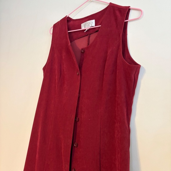 Casual Corner Annex Petite Faux Suede Sleeveless Button Down Midi Dress Size 8 - Picture 3 of 4